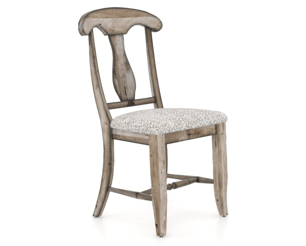 Canadel Champlain Dining Chair 0600 in FP Crypton® and 72 Heritage Nature, three-quarter view