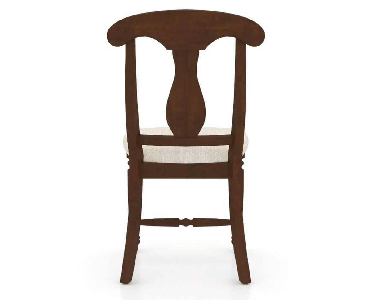 Canadel Dining Chair 0600 in FT InsideOut® and 19 Cognac Washed, back view