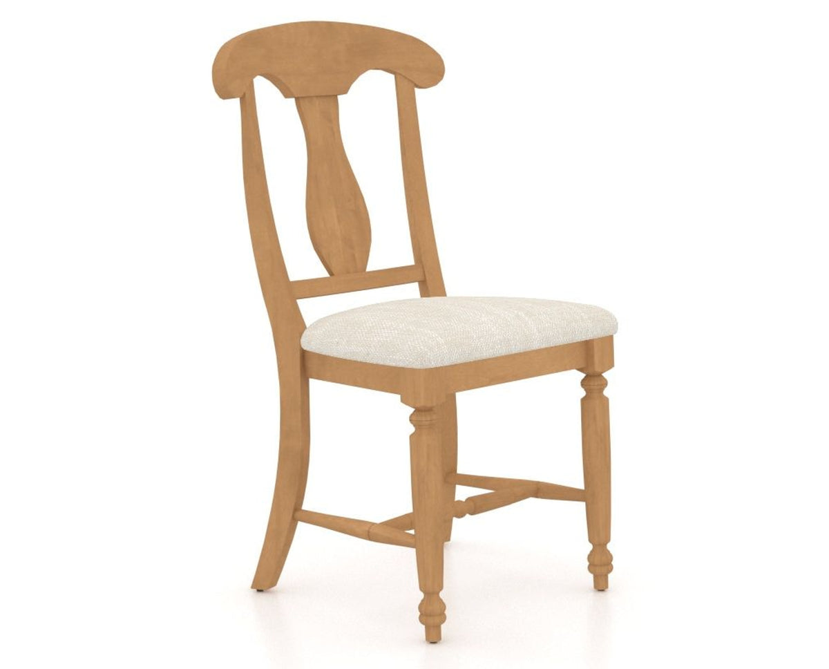 Canadel Dining Chair 0600 in FT InsideOut® and 20 Caramel Washed, three-quarter view