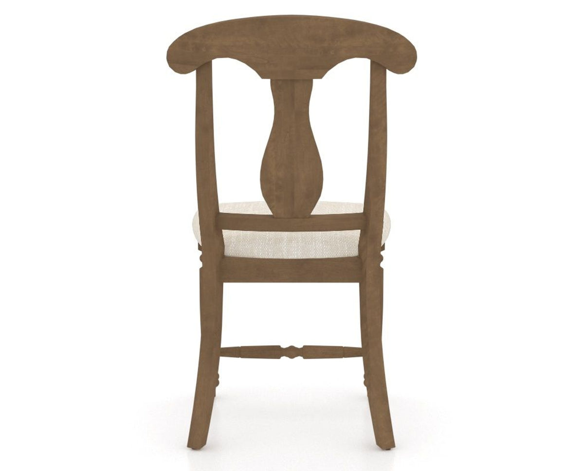 Canadel Dining Chair 0600 in FT InsideOut® and 25 Pecan Washed, back view