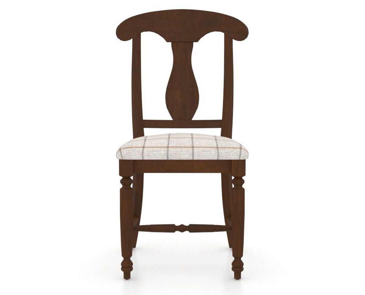 Canadel Dining Chair 0600 in OZ Fabric and 19 Cognac Washed, front view
