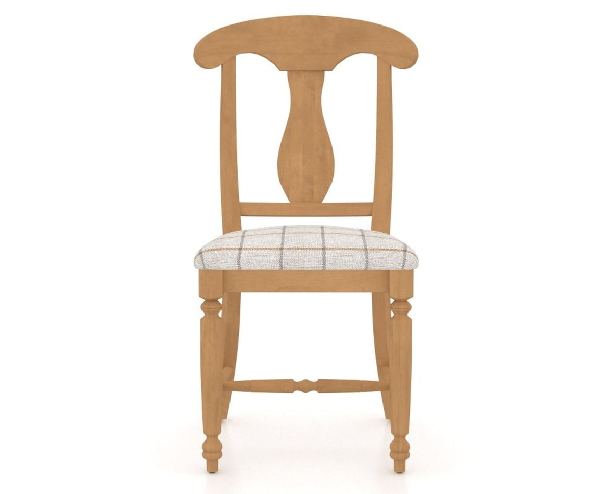 Canadel Dining Chair 0600 in OZ Fabric and 20 Caramel Washed, front view