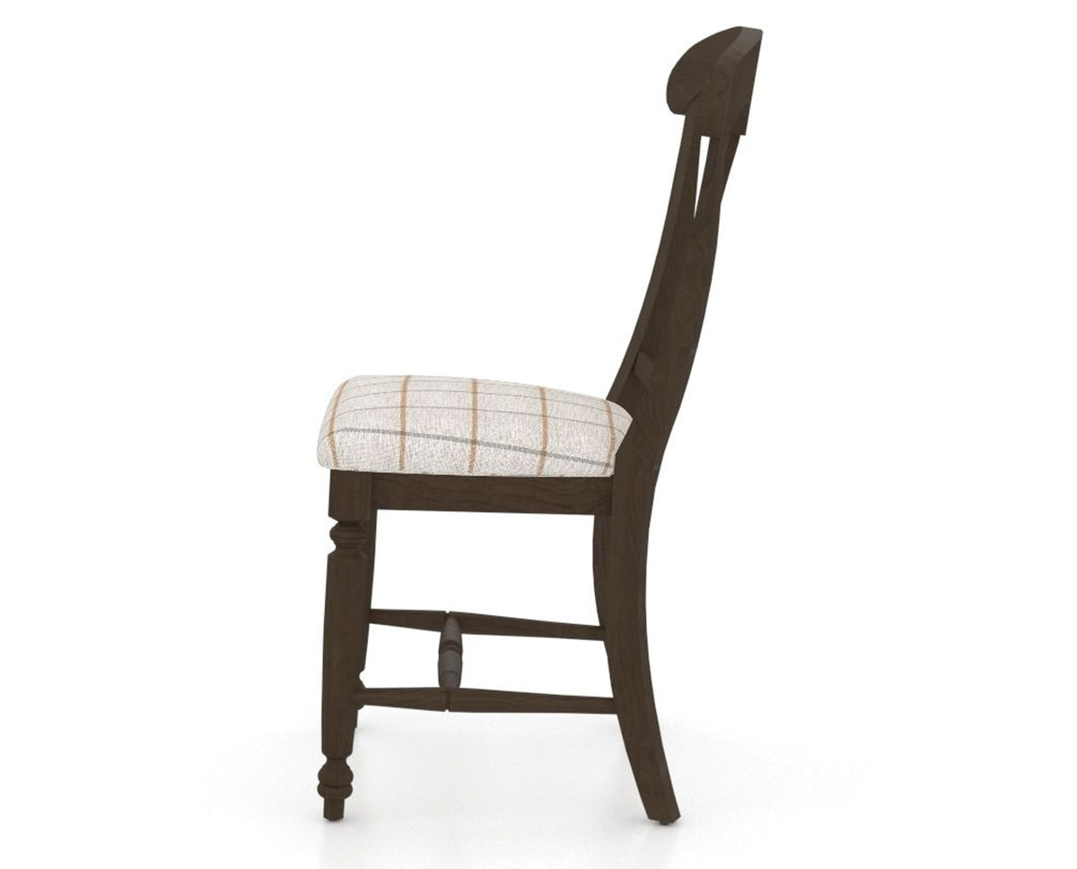 Canadel Dining Chair 0600 in OZ Fabric and 29 Hazelnut Washed, side view