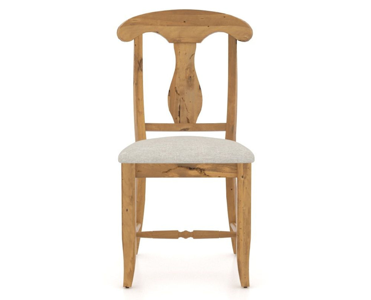 Canadel Champlain Dining Chair 0600 in TB Fabric and 01 Honey Washed, front view