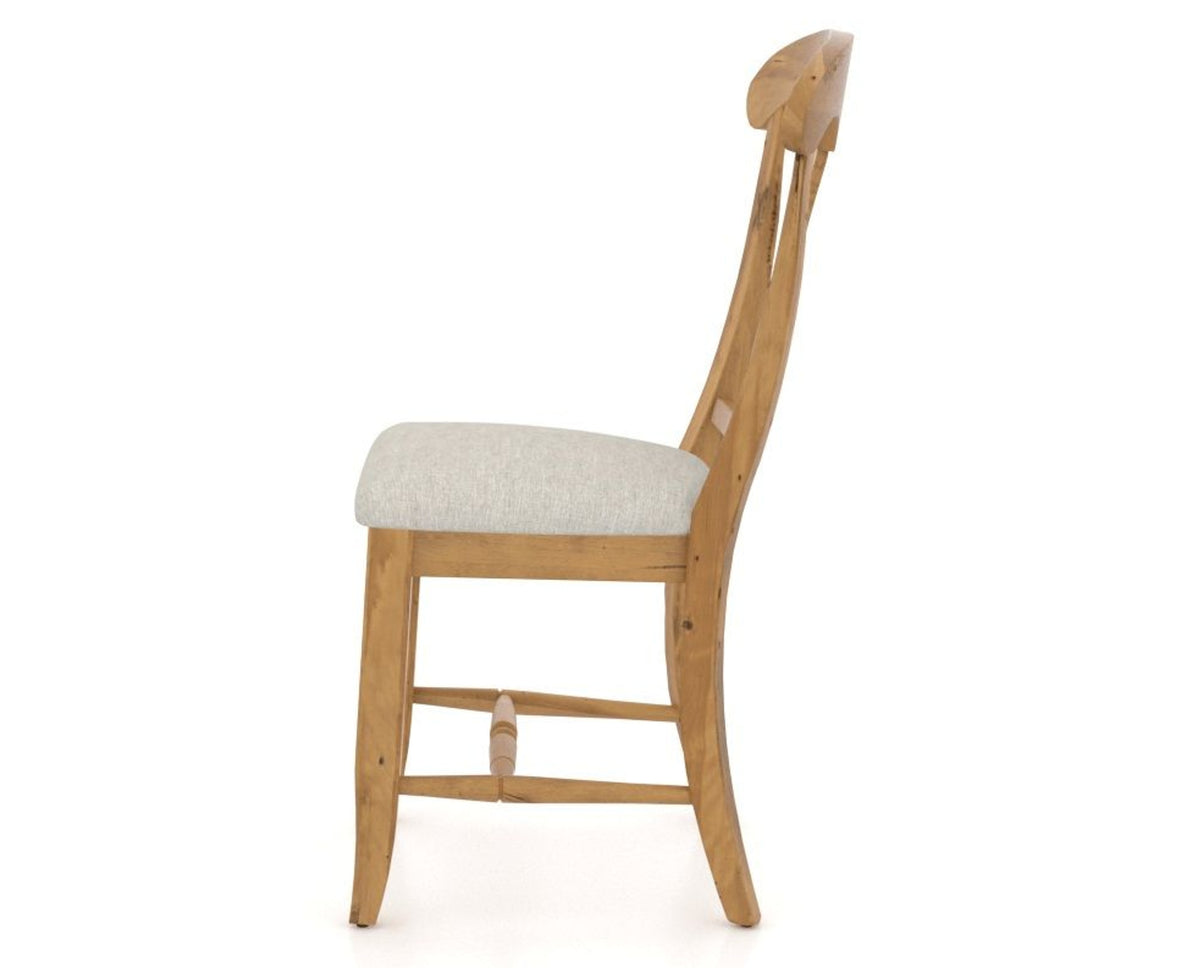 Canadel Champlain Dining Chair 0600 in TB Fabric and 01 Honey Washed, side view