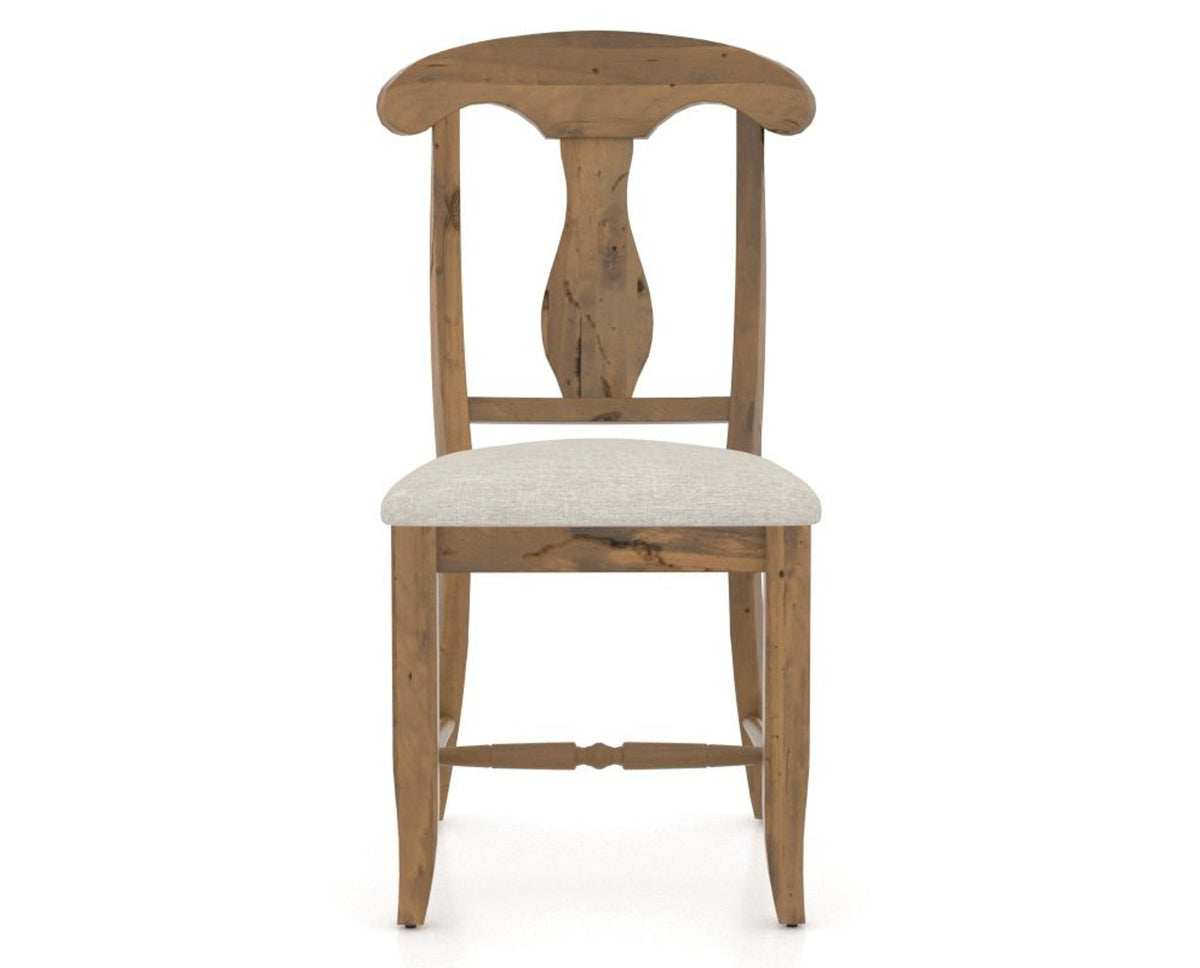 Canadel Champlain Dining Chair 0600 in TB Fabric and 03 Oak Washed, front view