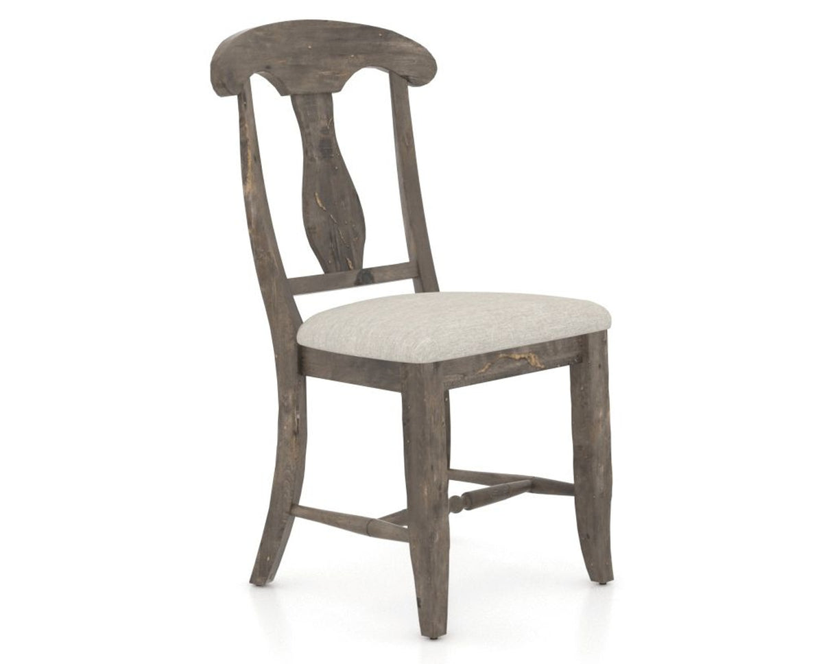 Canadel Champlain Dining Chair 0600 in TB Fabric and 08 Shadow, three-quarter view