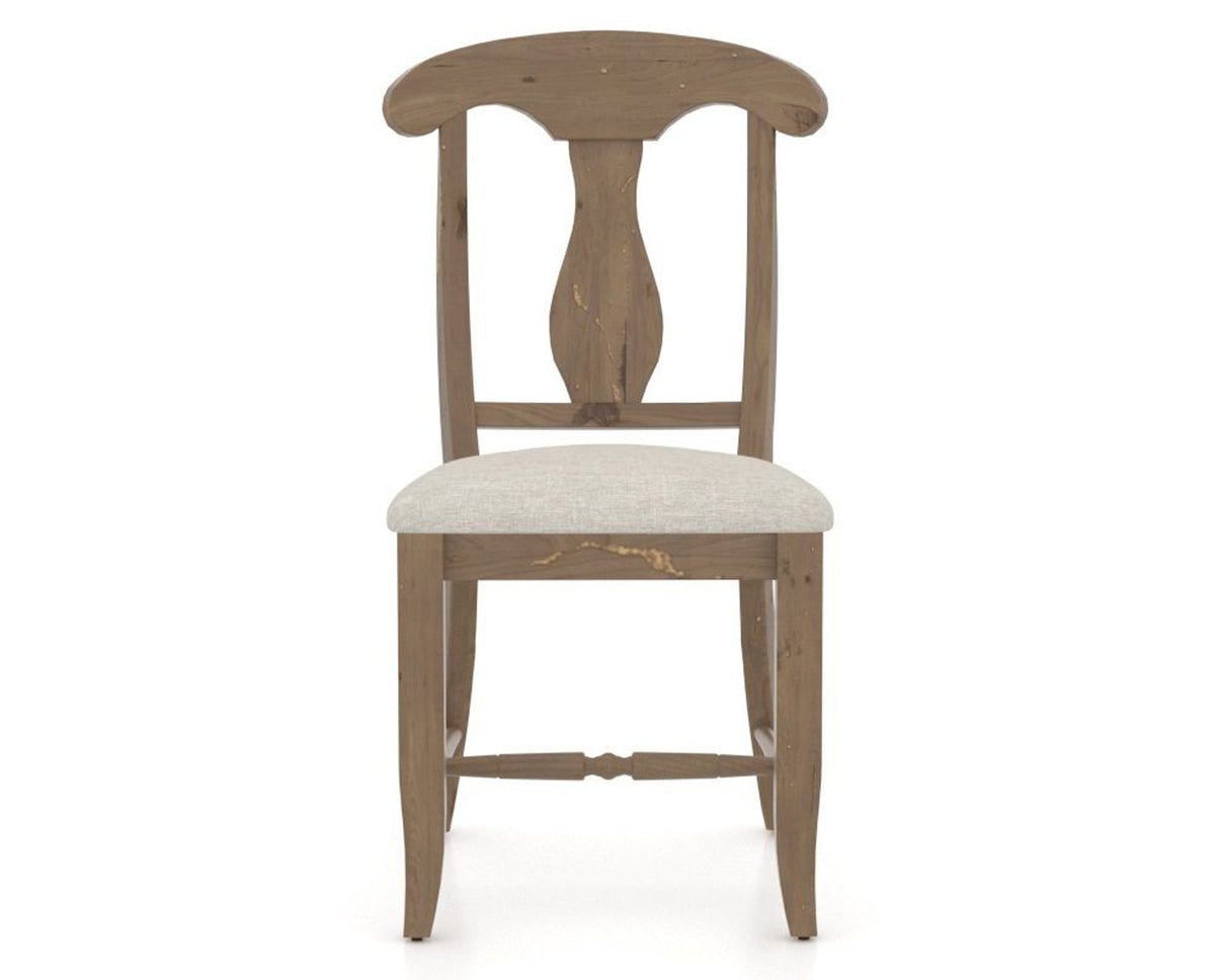 Canadel Champlain Dining Chair 0600 in TB Fabric and 25 Pecan Washed, front view