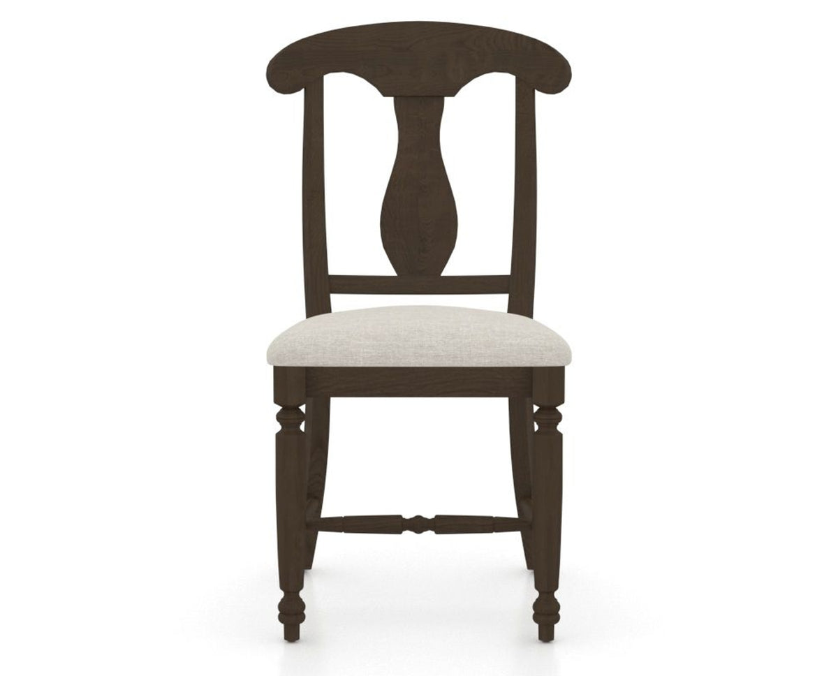Canadel Dining Chair 0600 in TB Fabric and 29 Hazelnut Washed, front view
