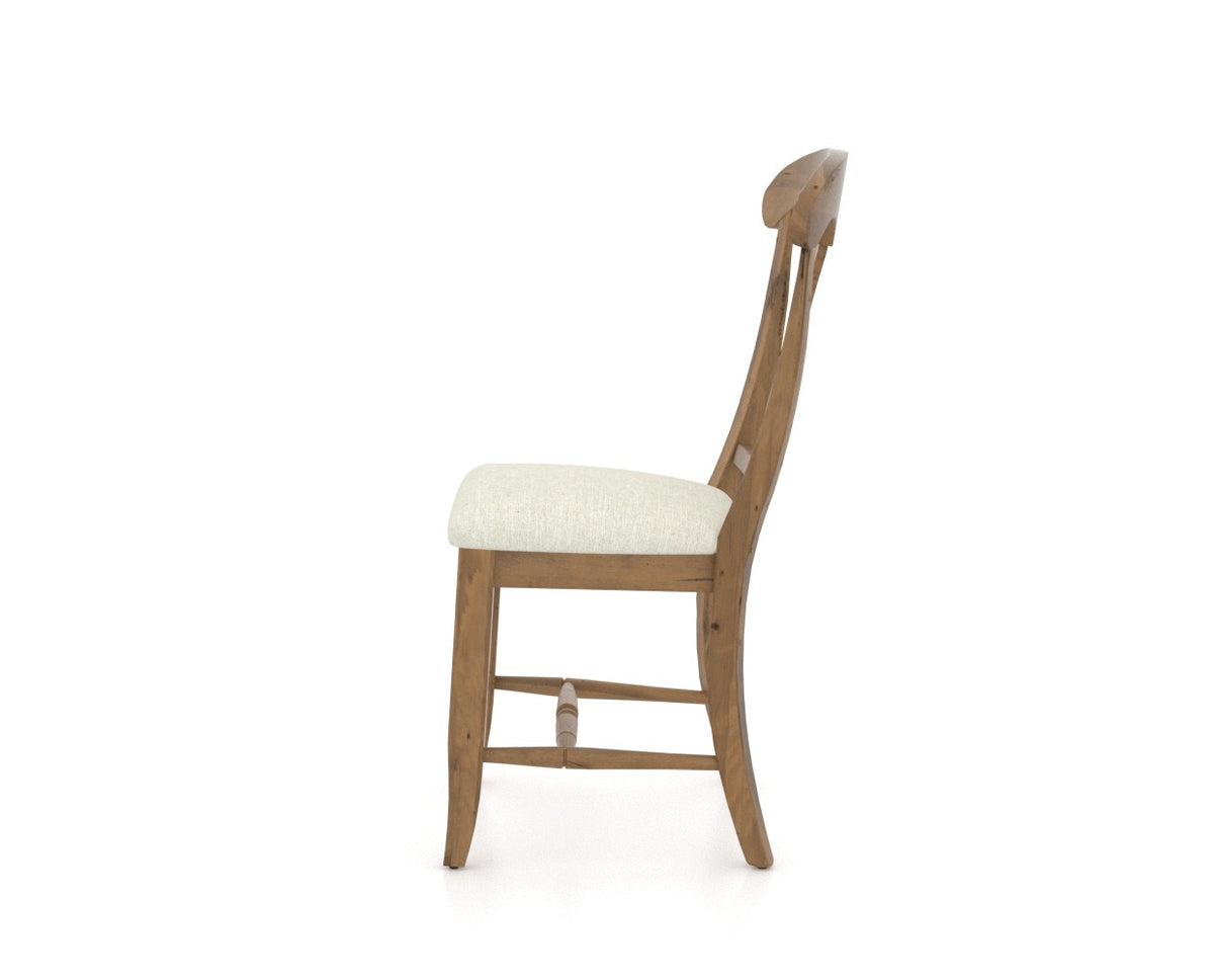 Canadel Champlain Dining Chair 0600 in Oak Washed and Fabric TW, side view