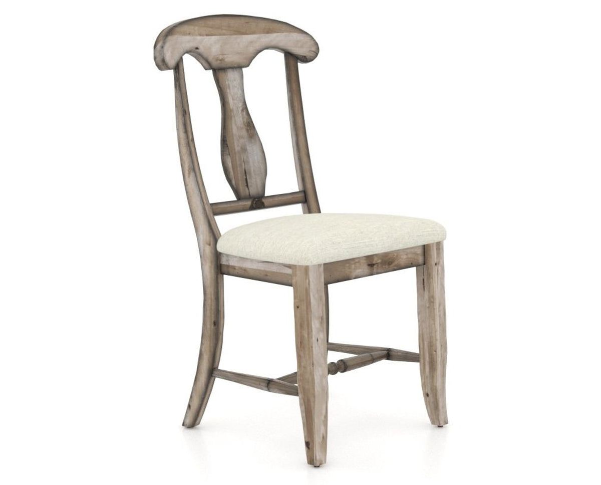 Canadel Champlain Dining Chair 0600 in TW Fabric and 72 Heritage Nature, three-quarter view