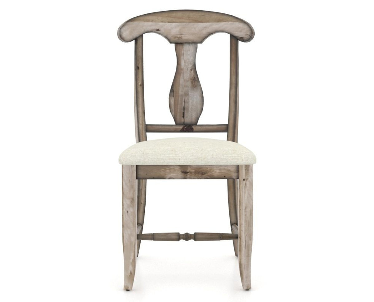 Canadel Champlain Dining Chair 0600 in TW Fabric and 72 Heritage Nature, front view
