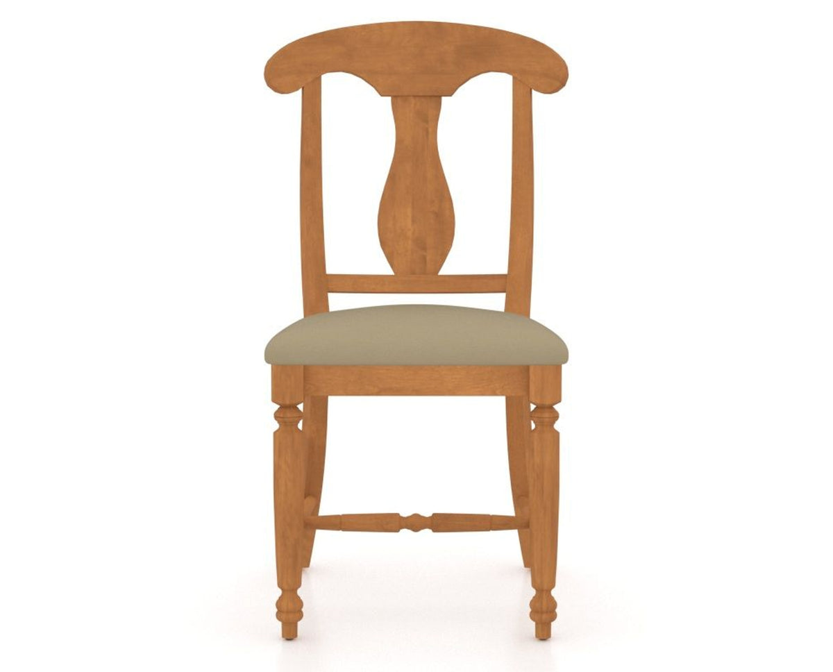 Canadel Dining Chair 0600 in XY Faux Leather and 01 Honey Washed, front view