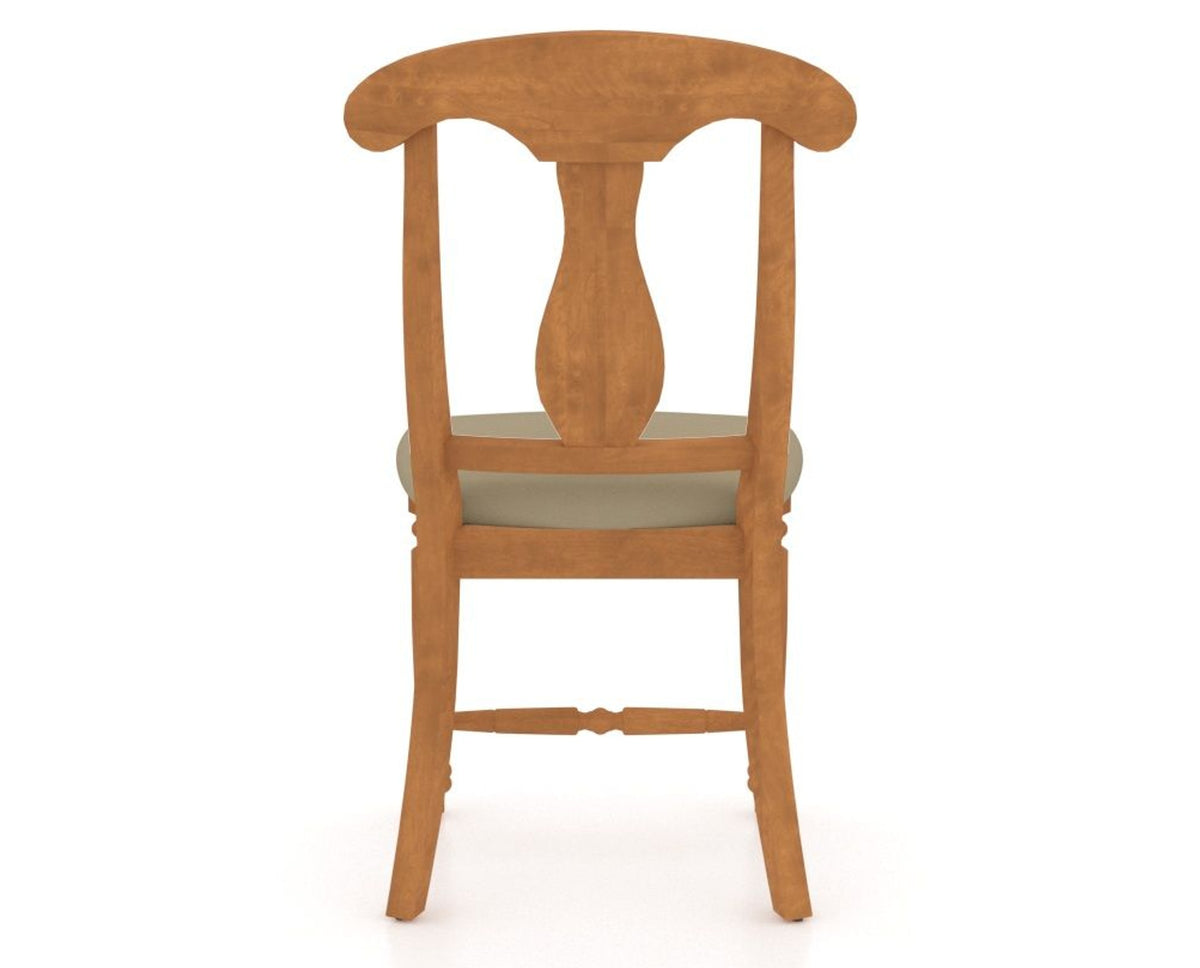 Canadel Dining Chair 0600 in XY Faux Leather and 01 Honey Washed, back view