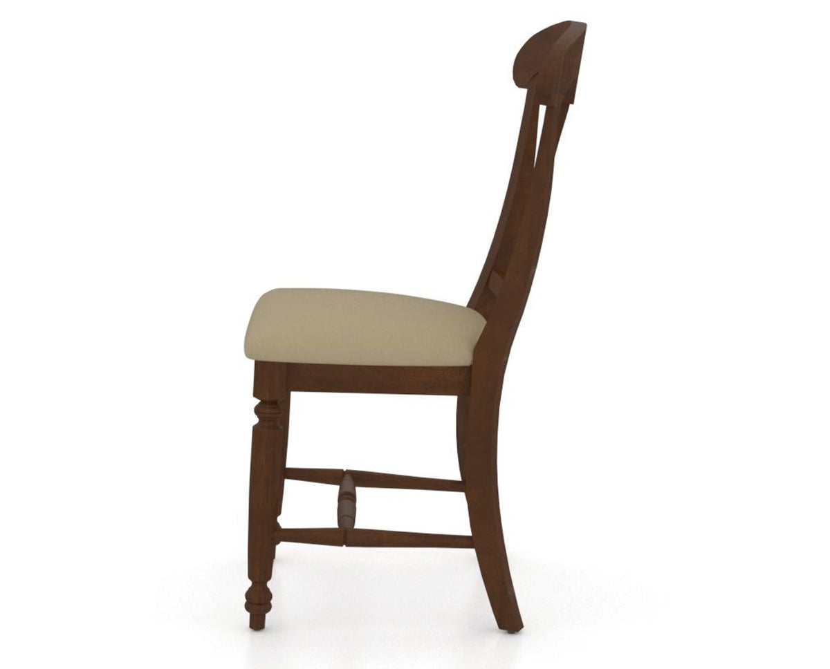 Canadel Dining Chair 0600 in XY Faux Leather and 19 Cognac Washed, side view