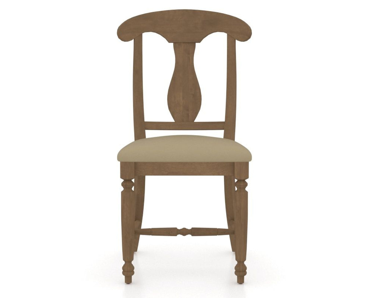 Canadel Dining Chair 0600 in XY Faux Leather and 25 Pecan Washed, front view
