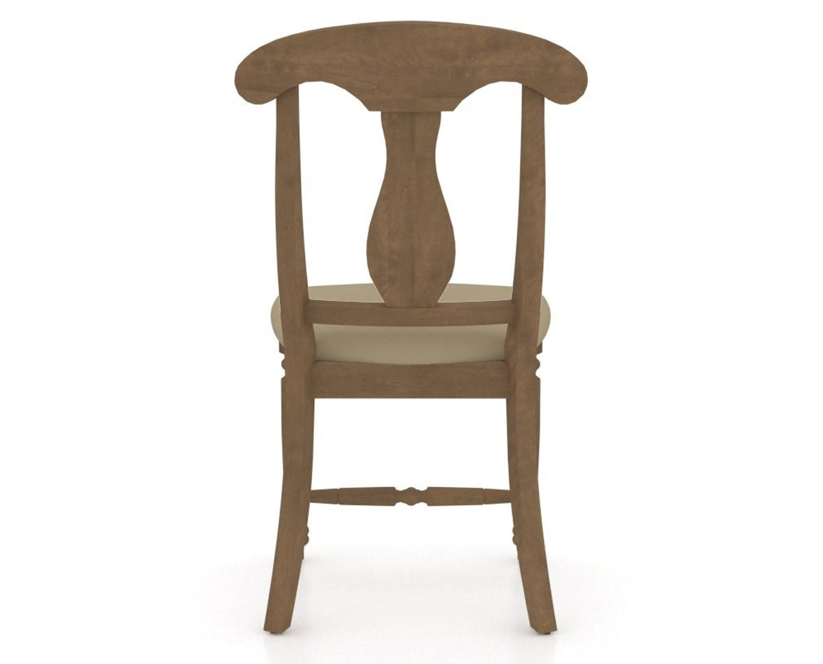 Canadel Dining Chair 0600 in XY Faux Leather and 25 Pecan Washed, back view