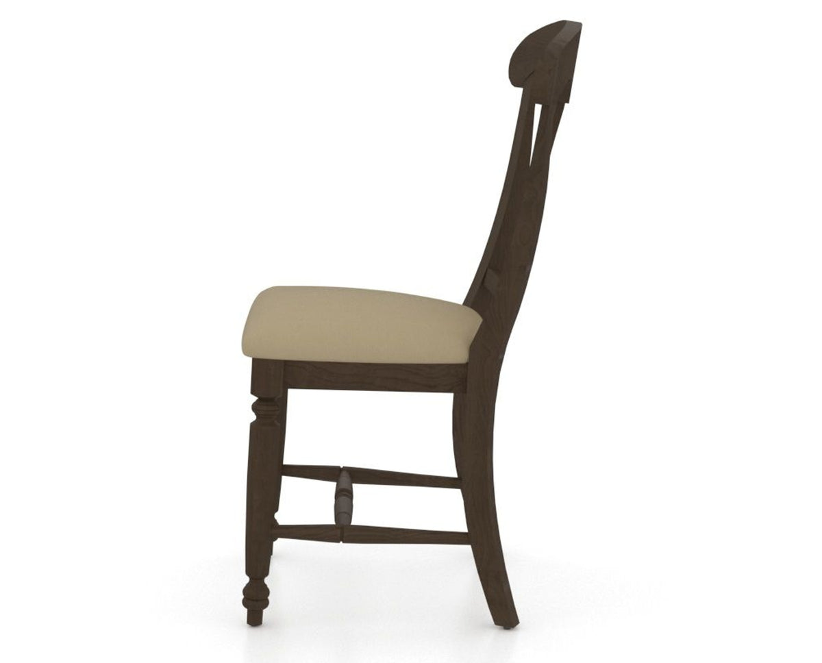 Canadel Dining Chair 0600 in XY Faux Leather and 29 Hazelnut Washed, side view