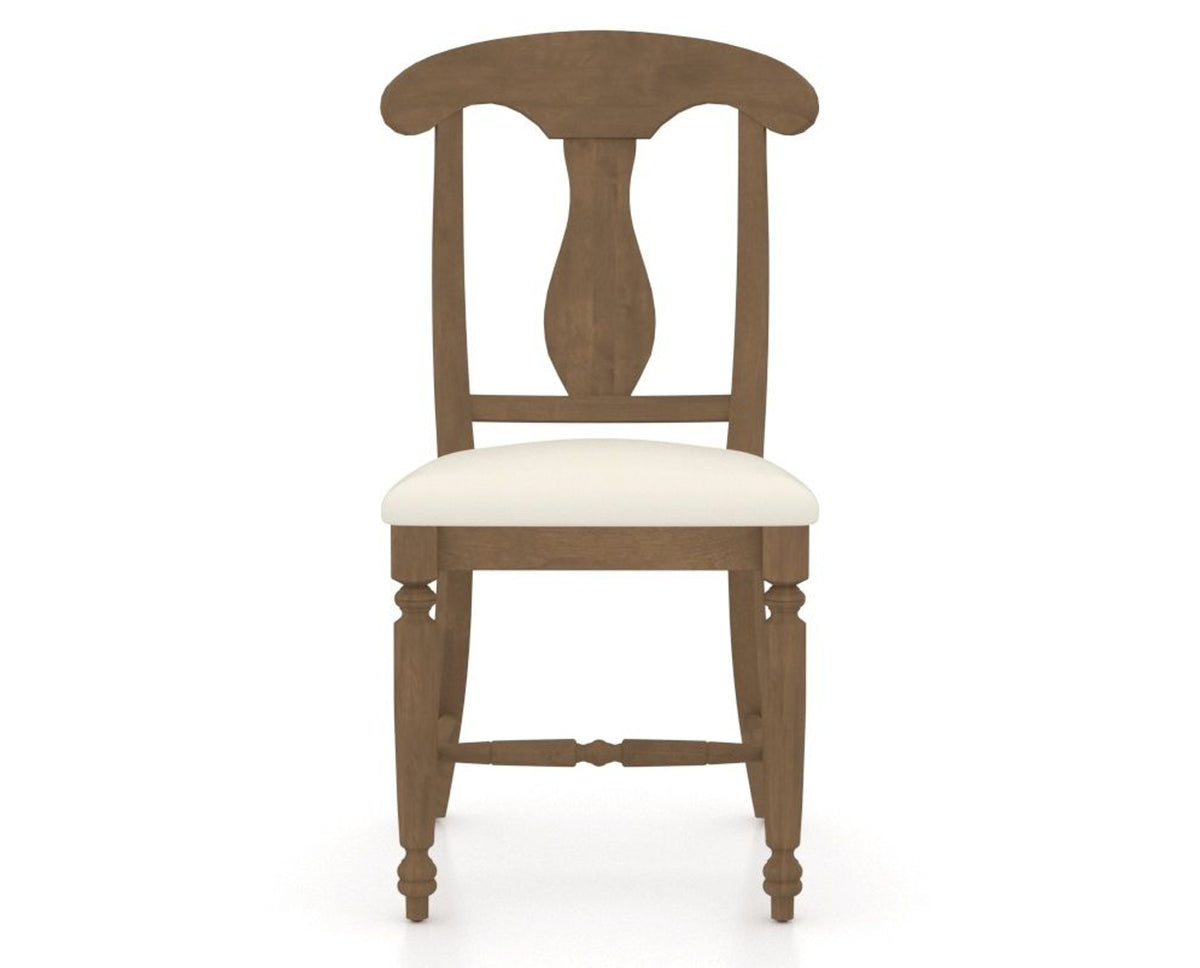 Canadel Dining Chair 0600 in YJ Faux Leather and 25 Pecan Washed, front view