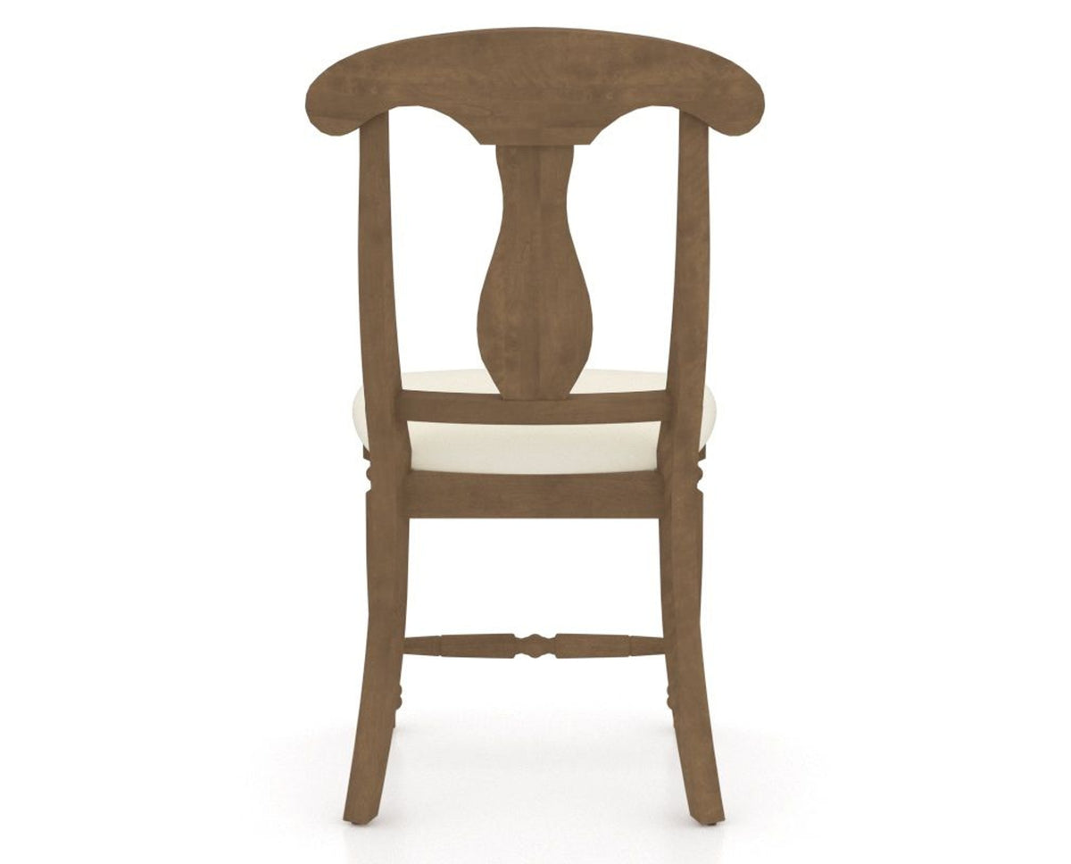 Canadel Dining Chair 0600 in YJ Faux Leather and 25 Pecan Washed, back view
