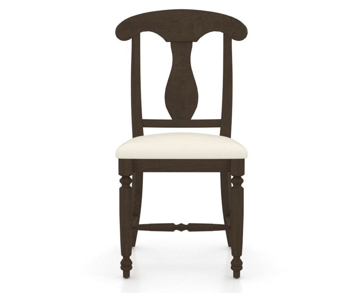 Canadel Dining Chair 0600 in YJ Faux Leather and 29 Hazelnut Washed, front view