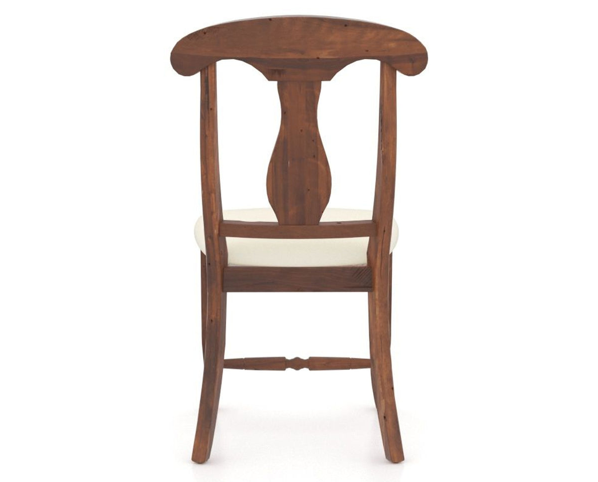 Canadel Champlain Dining Chair 0600 in YJ Faux Leather and 33 Spice Washed, back view