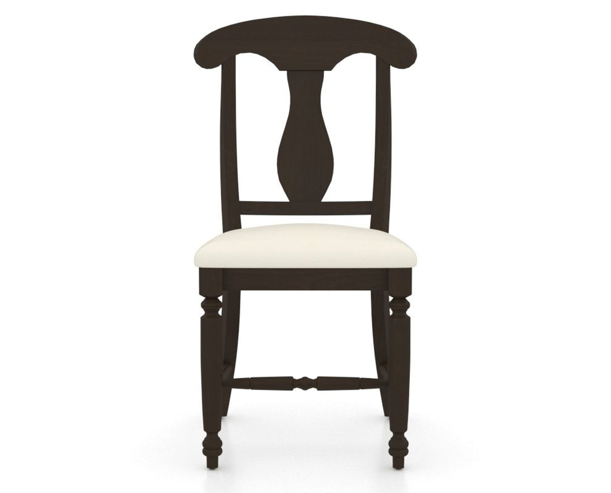 Canadel Dining Chair 0600 in YJ Faux Leather and 59 Davy's Grey, front view
