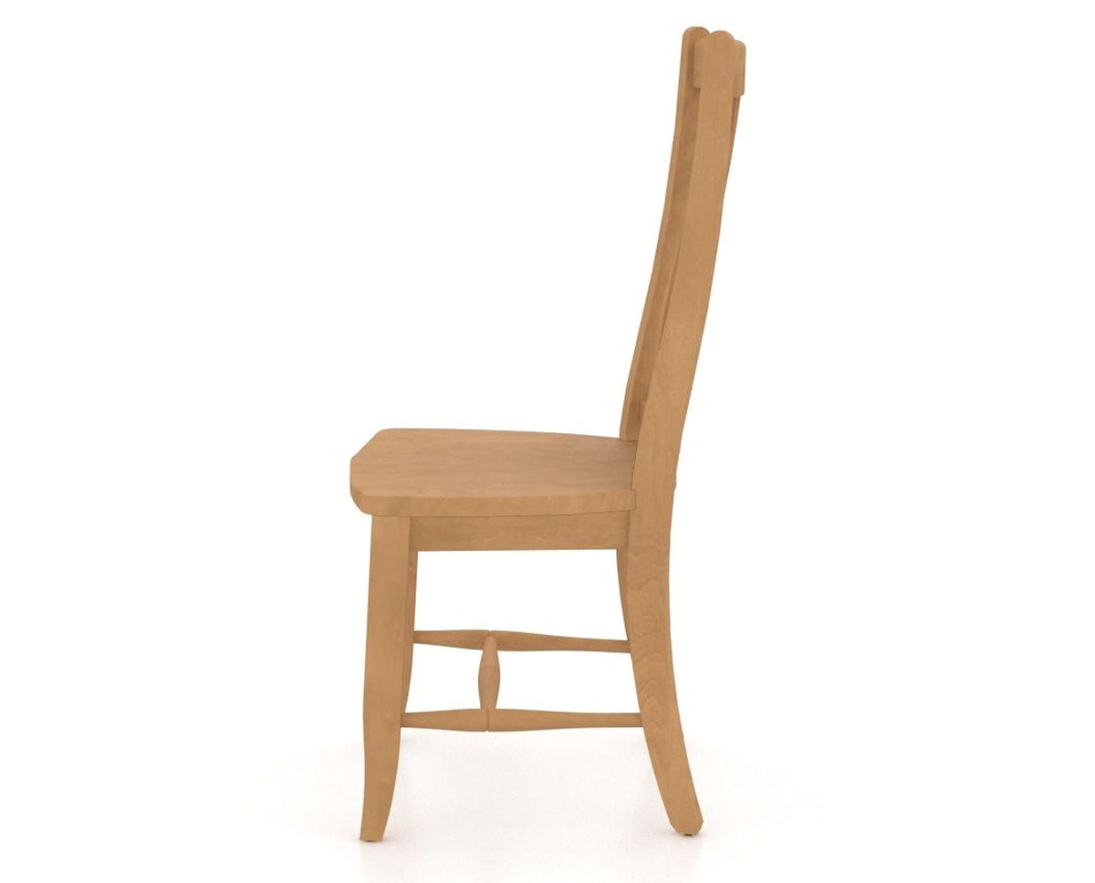 Canadel Dining Chair 2250 in Wood Seat and 20 Caramel Washed, side view