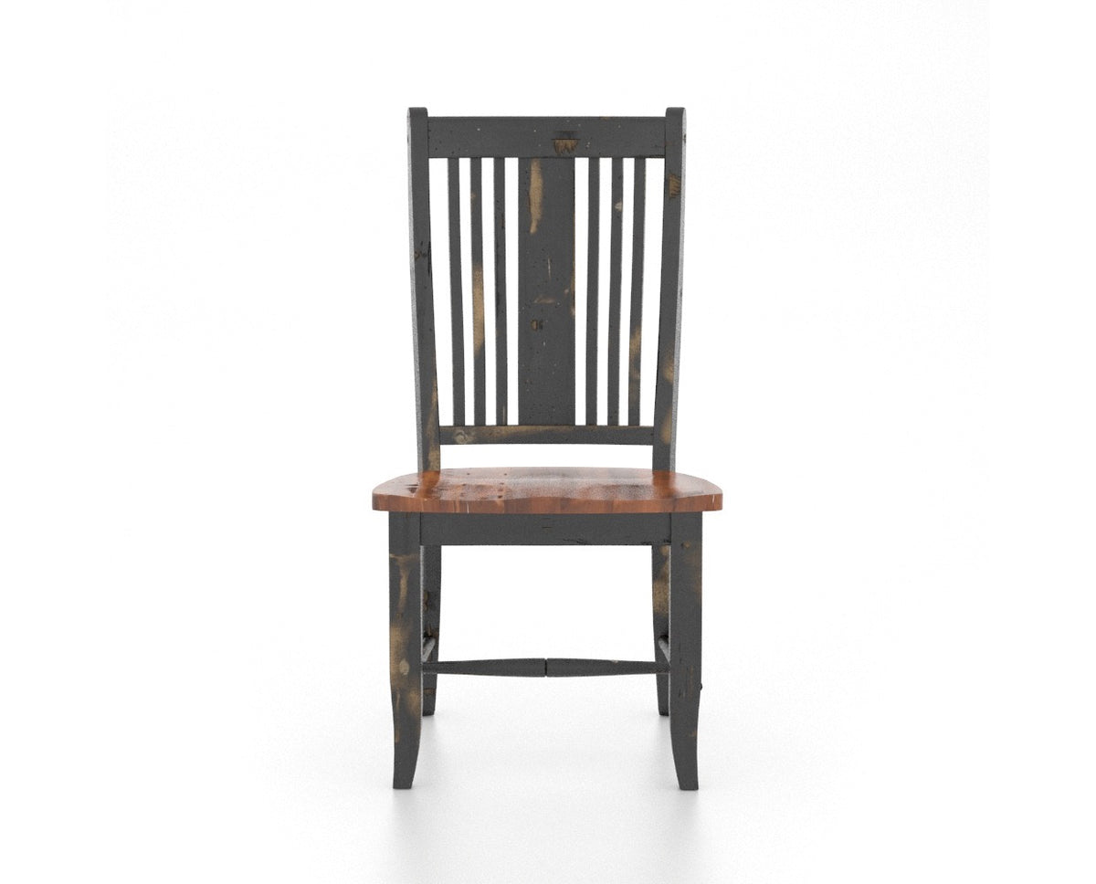 Canadel Champlain Lloyd Dining Chair in Black and Spice Washed, front view