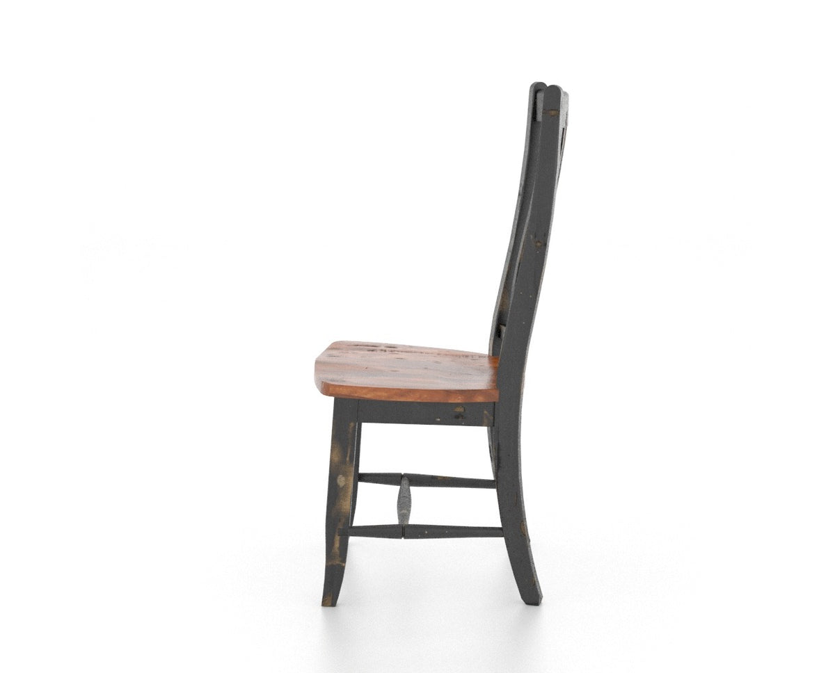 Canadel Champlain Lloyd Dining Chair in Black and Spice Washed, side view
