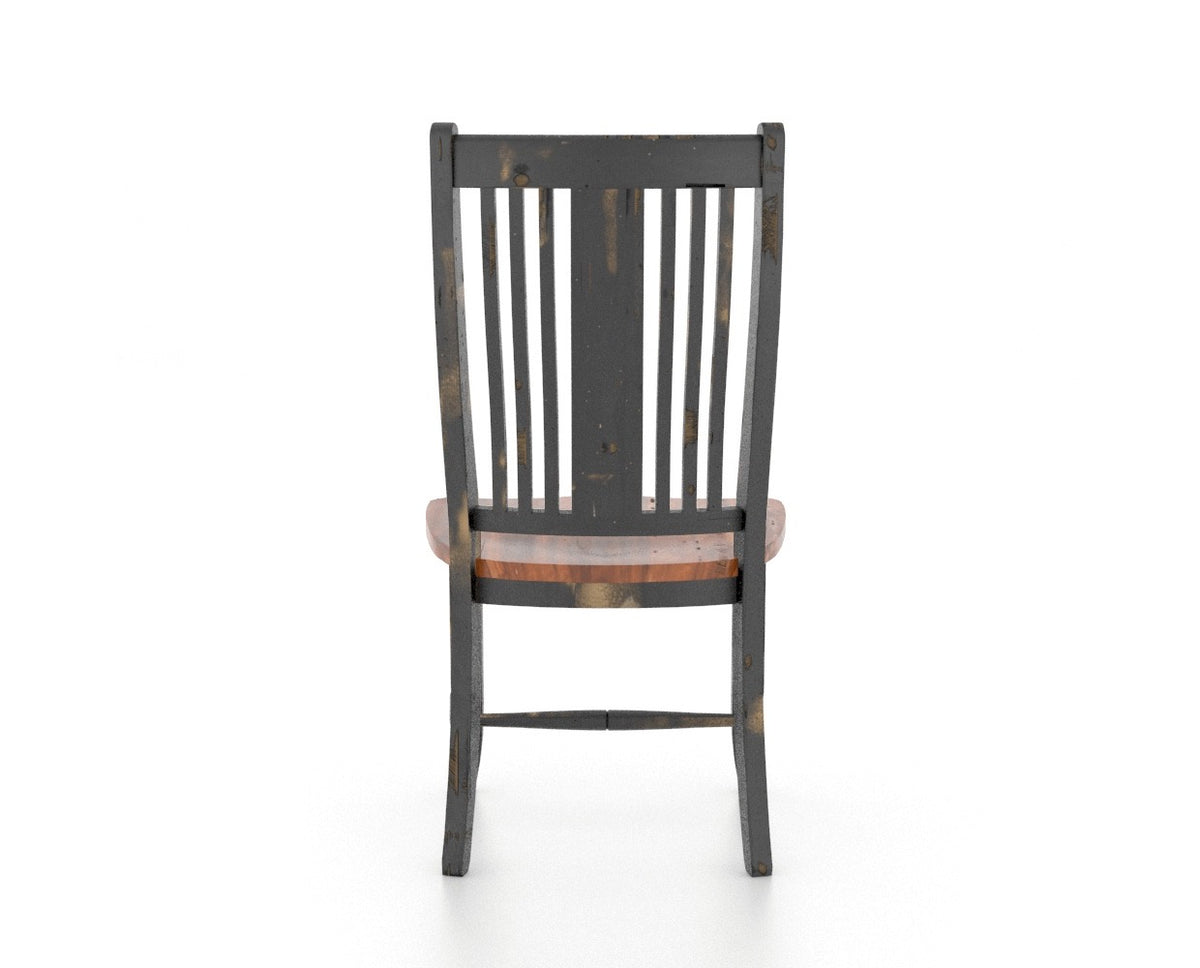 Canadel Champlain Lloyd Dining Chair in Black and Spice Washed, back view