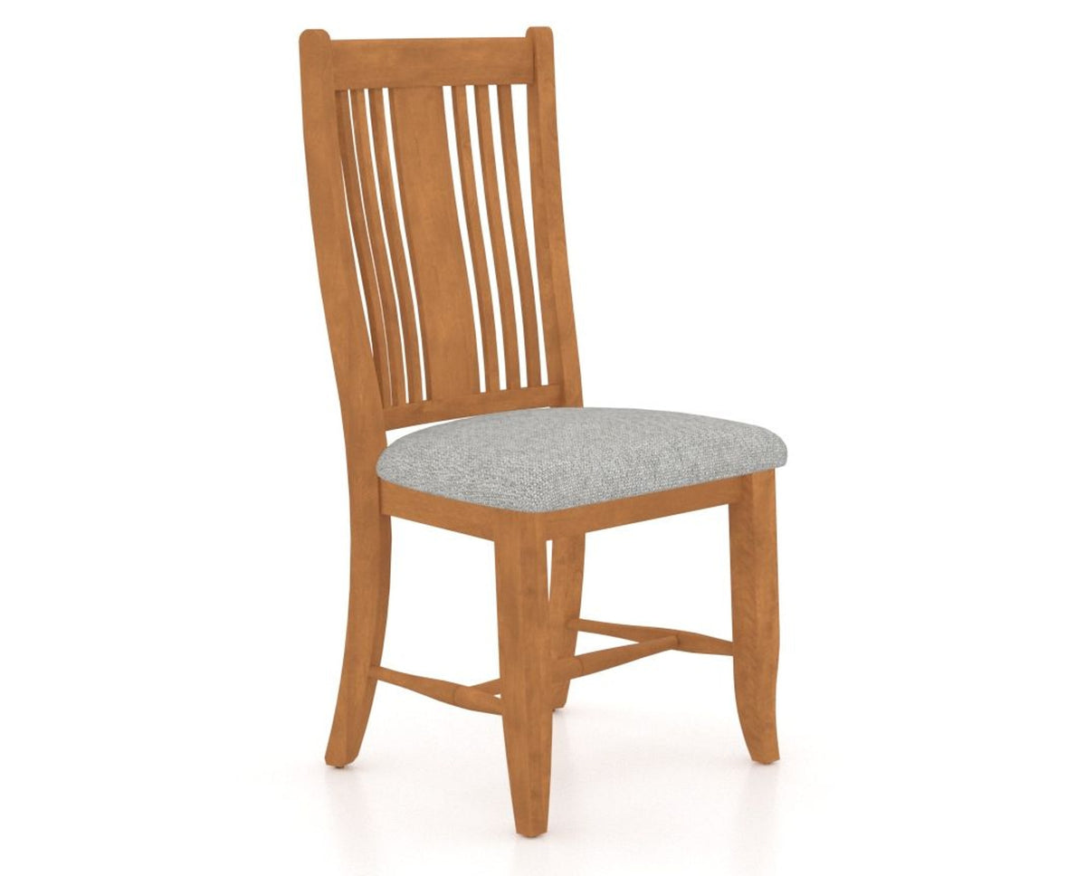 Canadel Dining Chair 2250 in 7C Fabric and 01 Honey Washed, three-quarter view