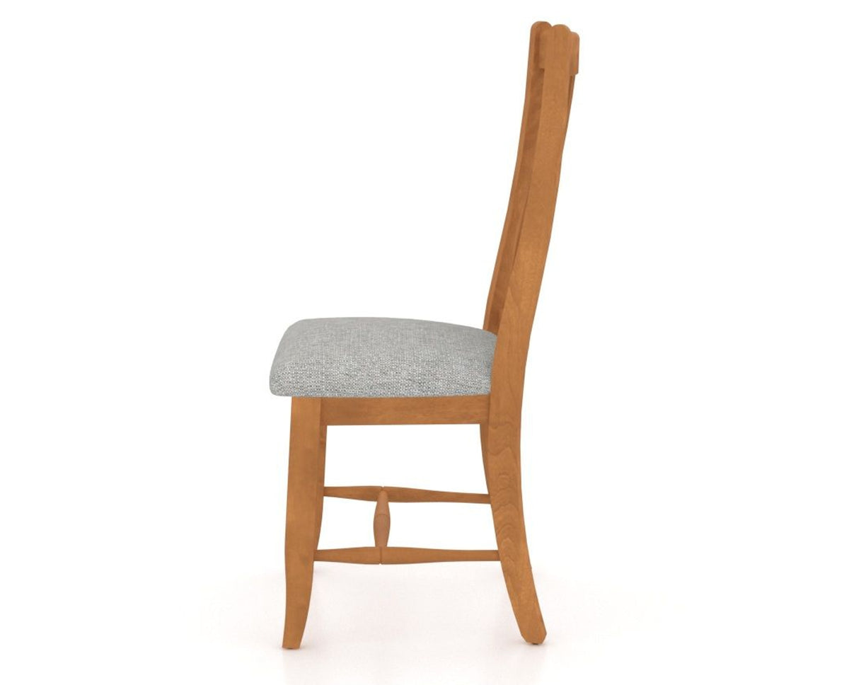 Canadel Dining Chair 2250 in 7C Fabric and 01 Honey Washed, side view