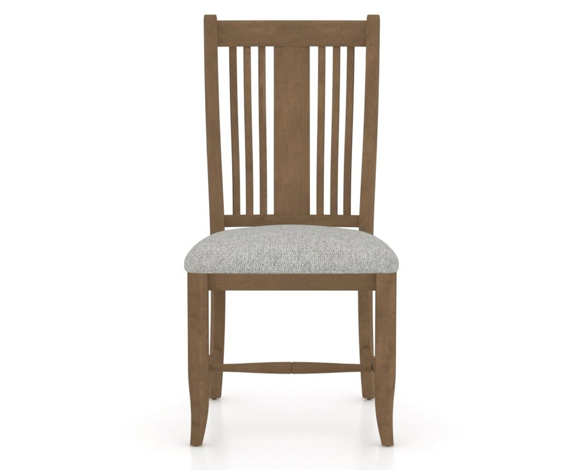 Canadel Dining Chair 2250 in 7C Fabric and 25 Pecan Washed, front view