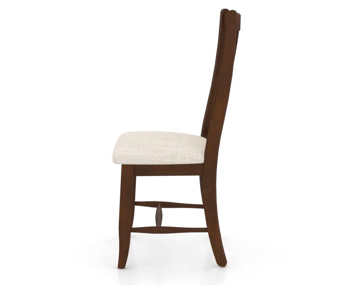 Canadel Dining Chair 2250 in FT InsideOut® and 19 Cognac Washed, side view