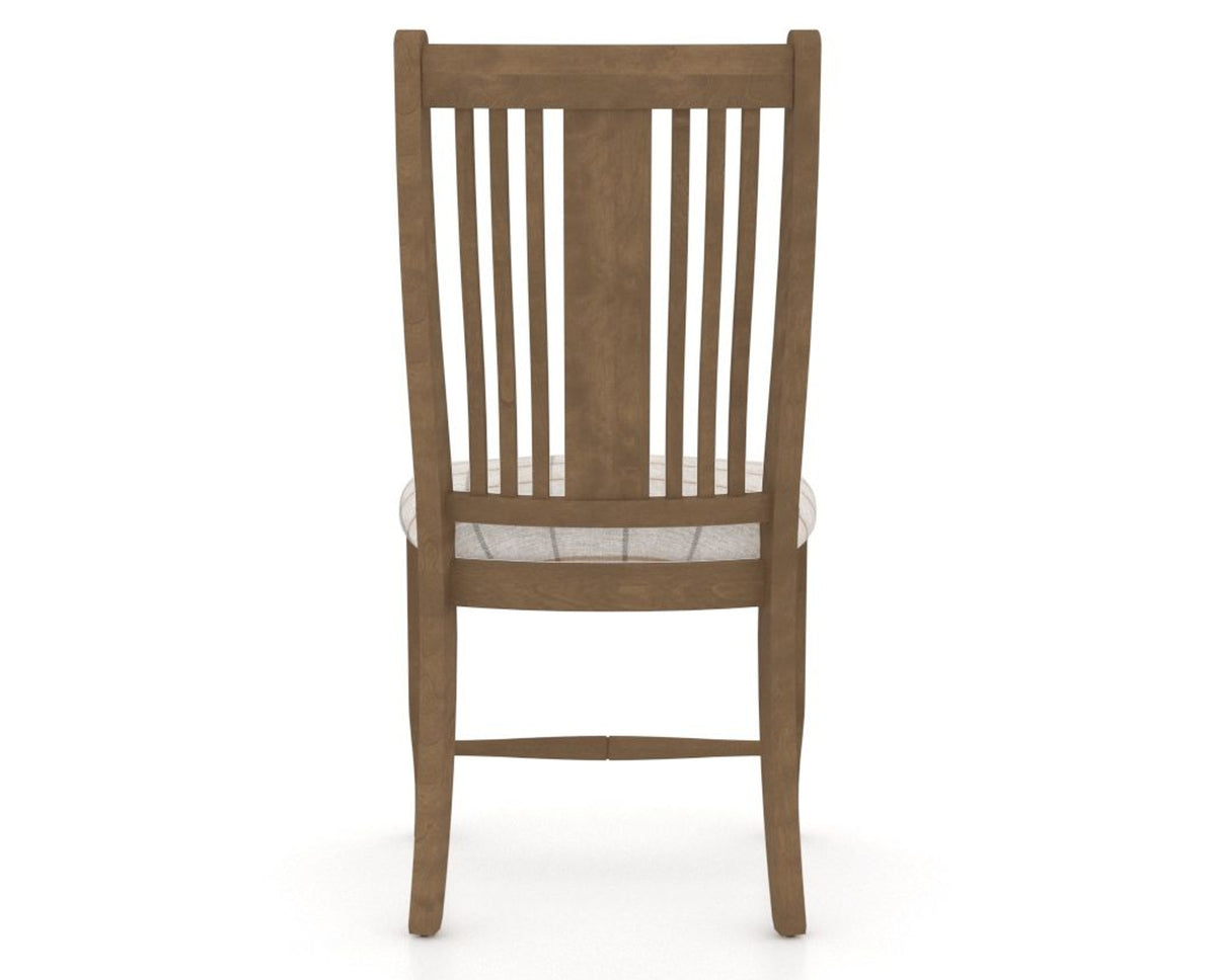 Canadel Dining Chair 2250 in OZ Fabric and 25 Pecan Washed, back view