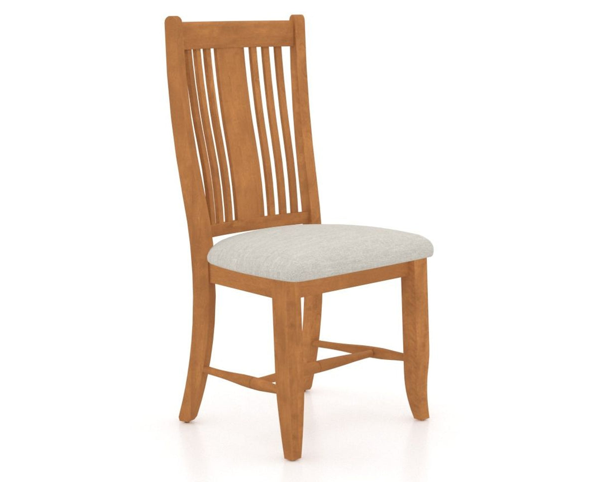 Canadel Dining Chair 2250 in Honey Washed and Fabric TB, three-quarter view