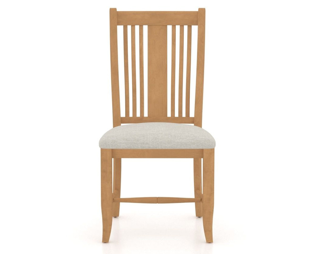 Canadel Dining Chair 2250 in TB Fabric and 20 Caramel Washed, front view