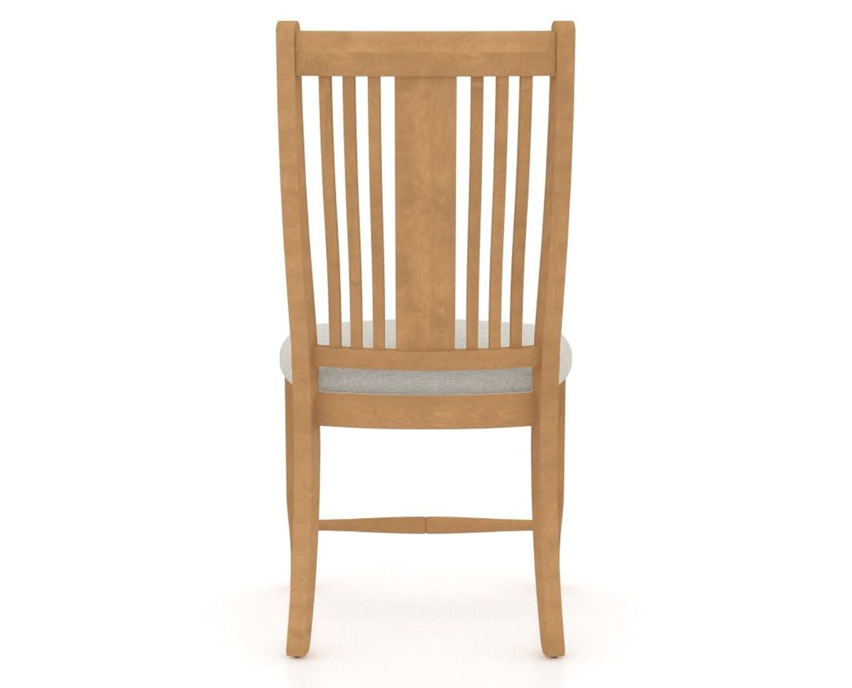 Canadel Dining Chair 2250 in TB Fabric and 20 Caramel Washed, back view