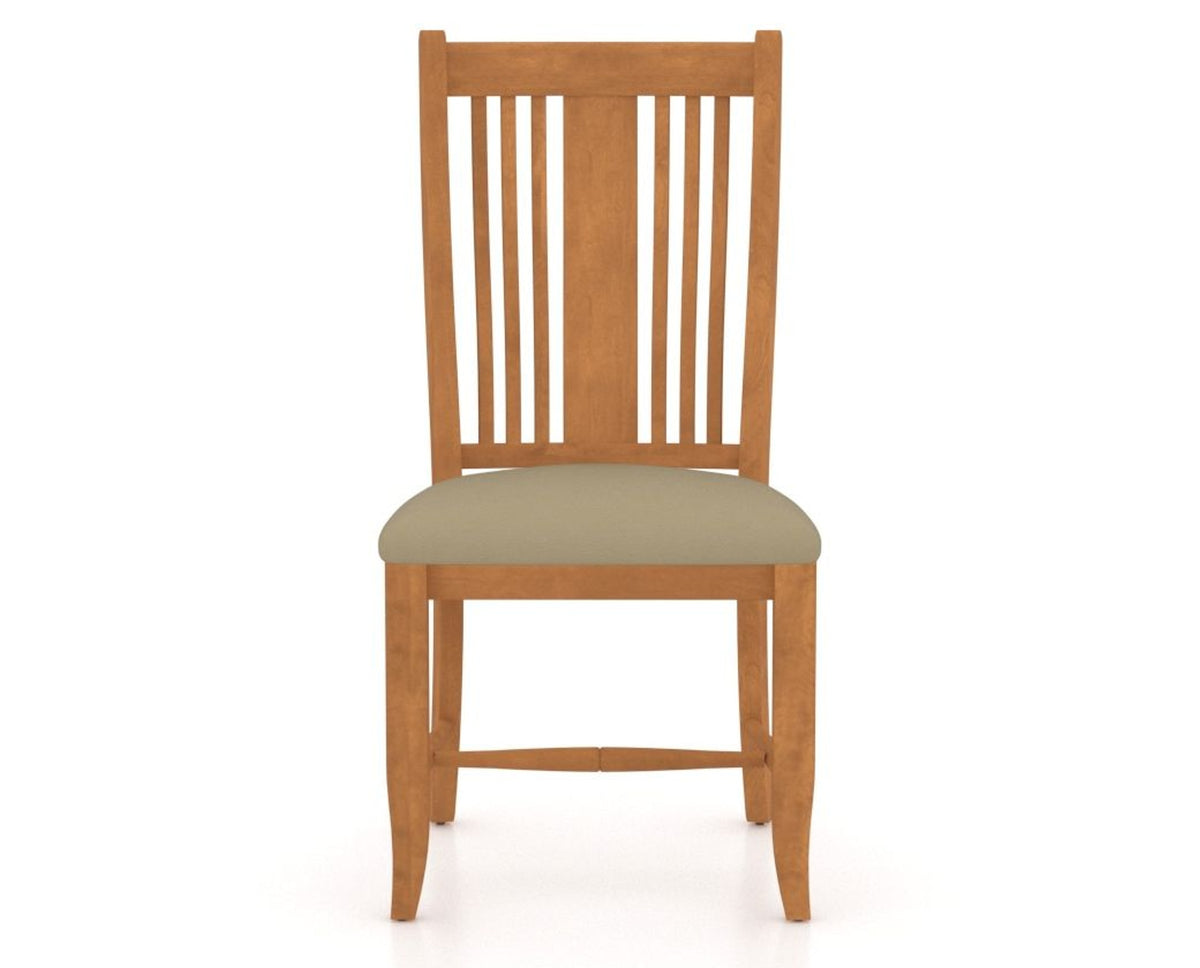 Canadel Dining Chair 2250 in XY Faux Leather and 01 Honey Washed, front view