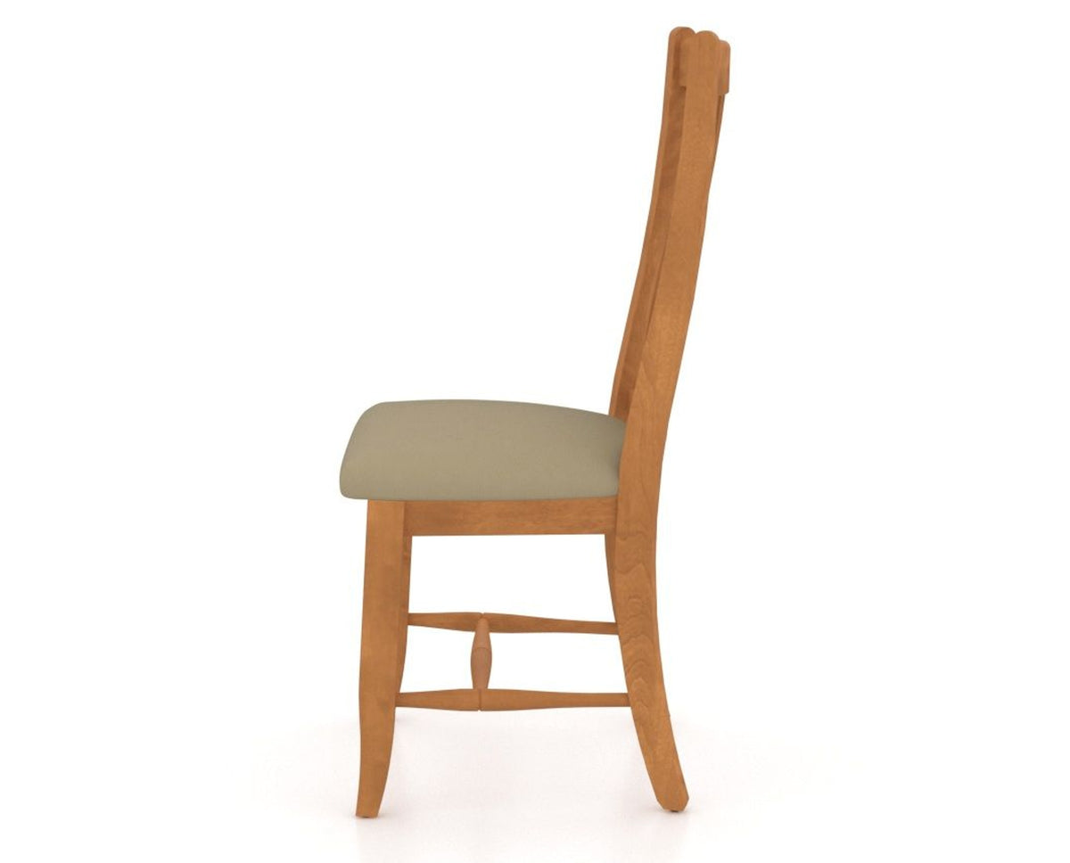 Canadel Dining Chair 2250 in XY Faux Leather and 01 Honey Washed, side view