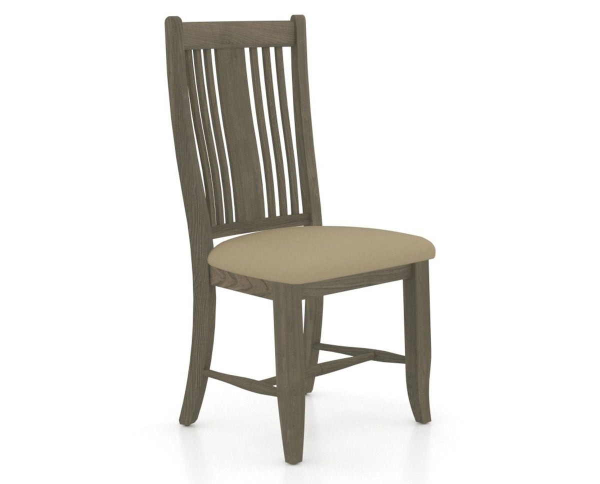 Canadel Dining Chair 2250 in XY Faux Leather and 08 Shadow, three-quarter view