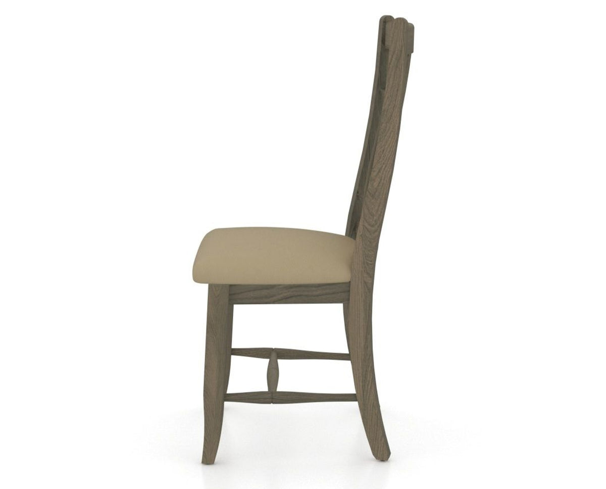 Canadel Dining Chair 2250 in XY Faux Leather and 08 Shadow, side view