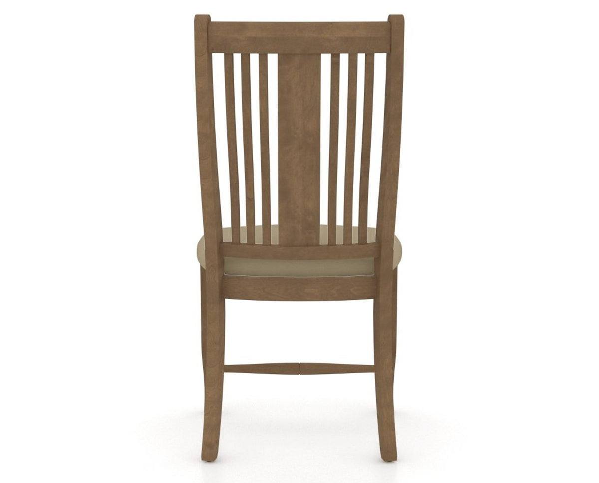 Canadel Dining Chair 2250 in XY Faux Leather and 25 Pecan Washed, back view