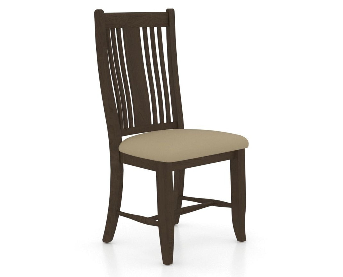 Canadel Dining Chair 2250 in XY Faux Leather and 29 Hazelnut Washed, three-quarter view