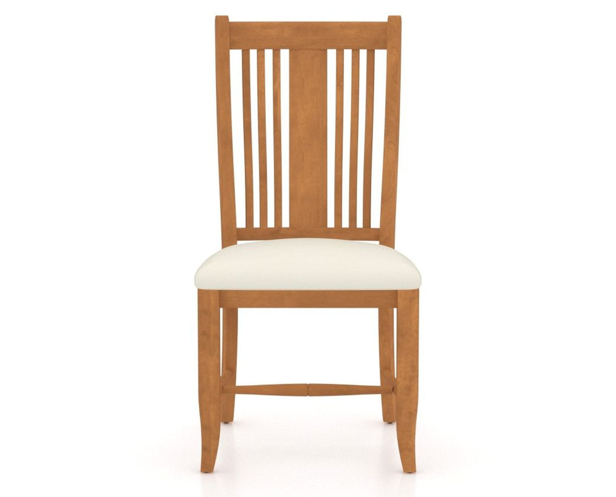 Canadel Dining Chair 2250 in YJ Faux Leather and 01 Honey Washed, front view