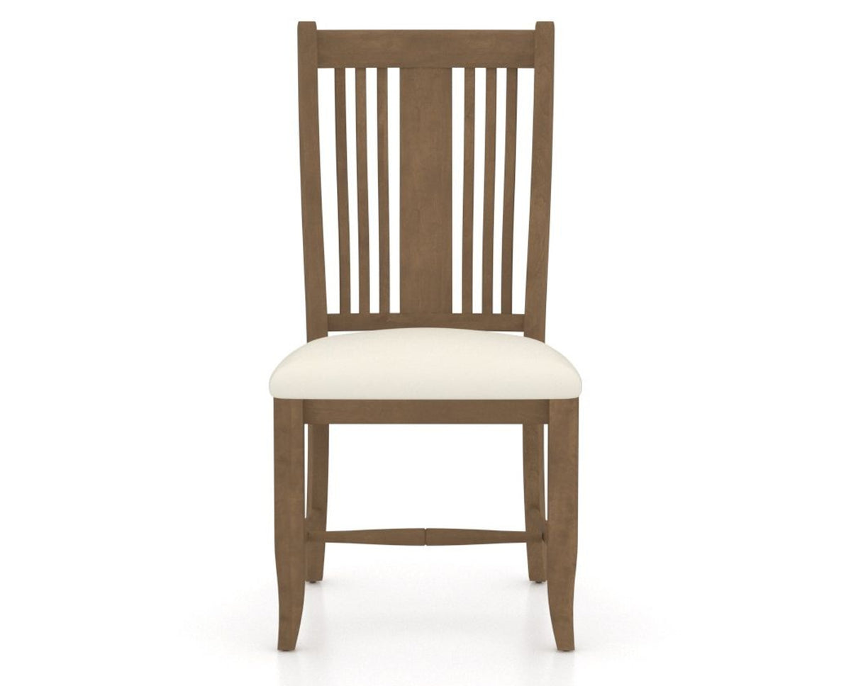 Canadel Dining Chair 2250 in YJ Faux Leather and 25 Pecan Washed, front view