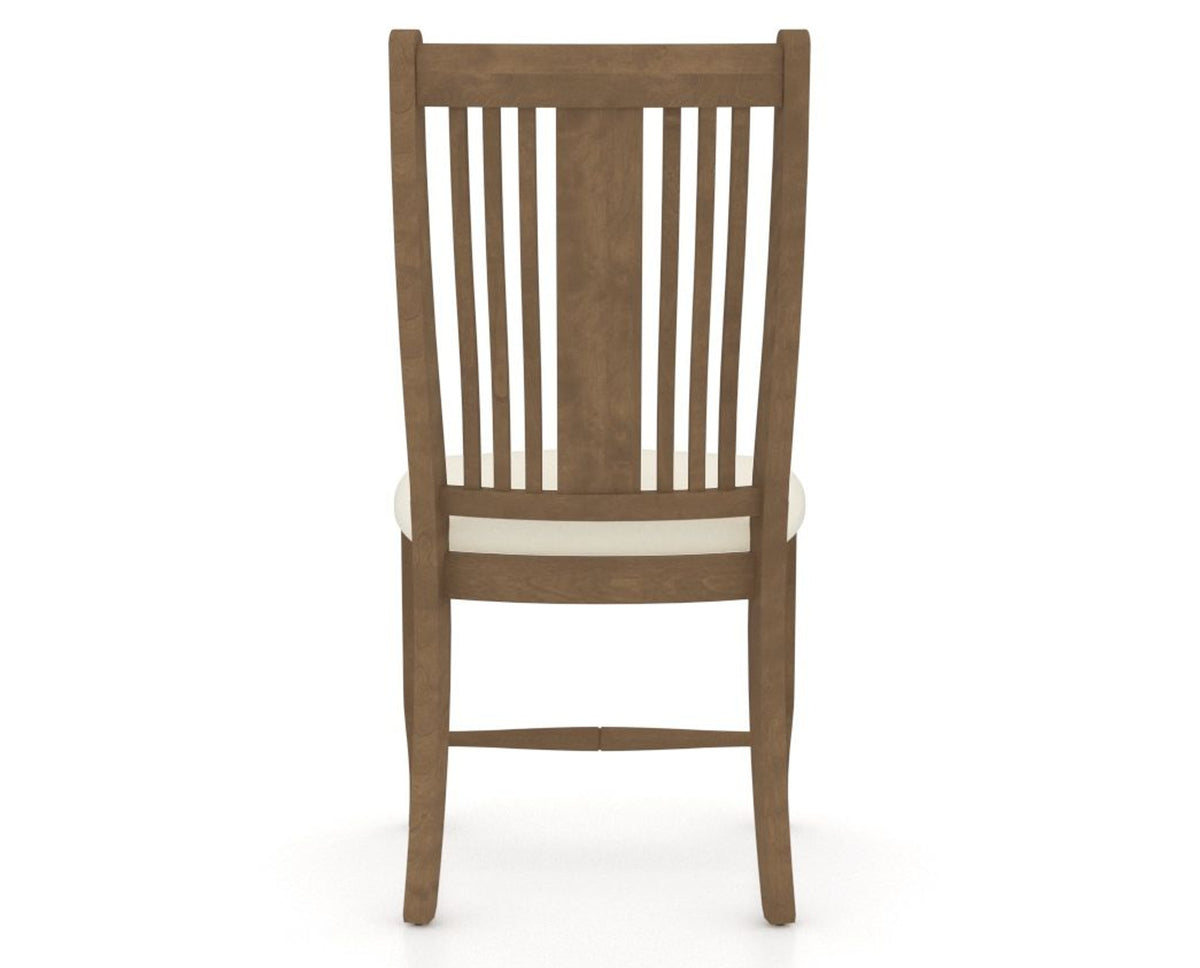 Canadel Dining Chair 2250 in YJ Faux Leather and 25 Pecan Washed, back view