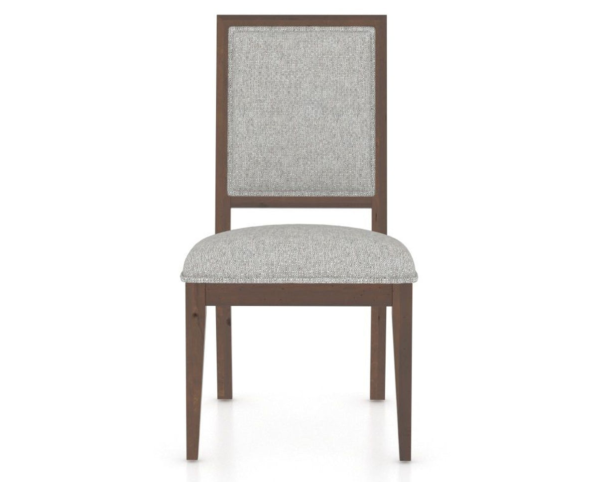 Canadel Loft Upholstered Dining Chair 312A in 7C Fabric and 19 Cognac Washed, front view