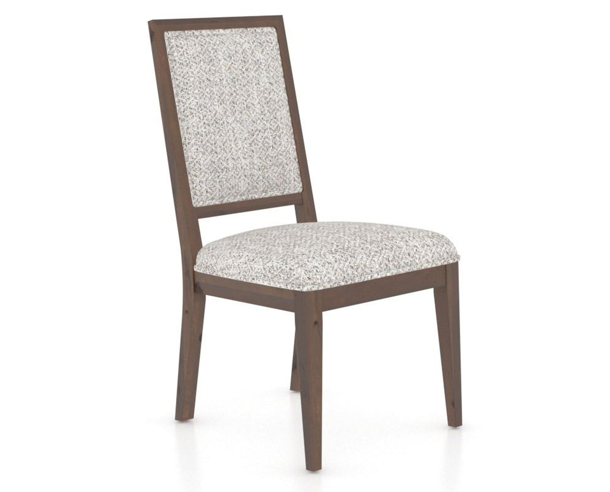 Canadel Loft Upholstered Dining Chair 312A in FP Crypton® and 19 Cognac Washed, three-quarter view